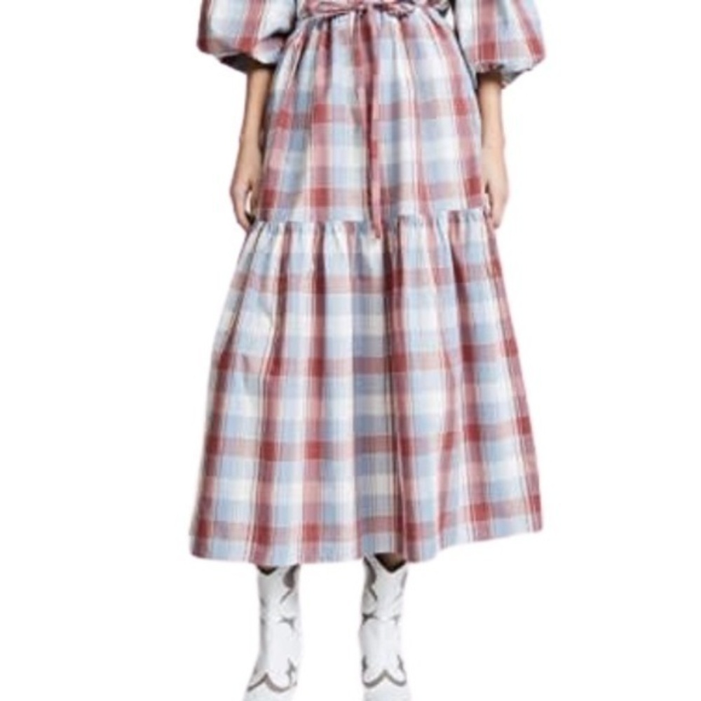 Ulla Johnson Skirt Size 10 Plaid Red & Blue.